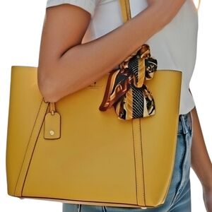 KATE SPADE NY S338 Large Daybreak Yellow Leather Shoulder Bag Tote NWOT